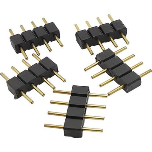 20Pcs LED Strip 4 Pin Male & Female Plug Socket Pin Needle RGB Connector for 3528 5050 RGB LED Strip Lamp