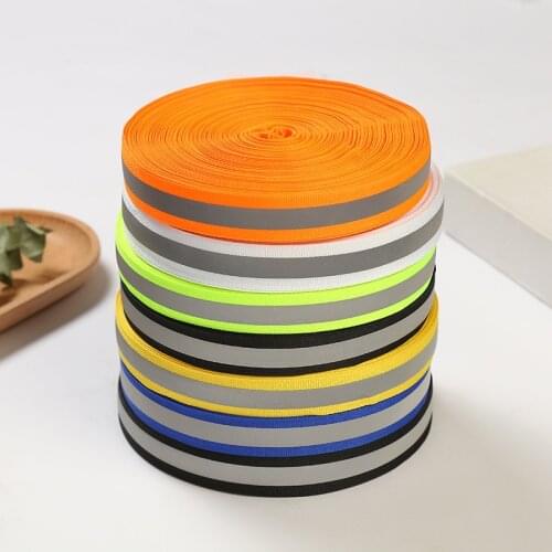 5Yards 20mm Reflective Bands Safety Silver Reflective Sew on Fabric Reflector Tape Strap Vest Webbing Warning Belt