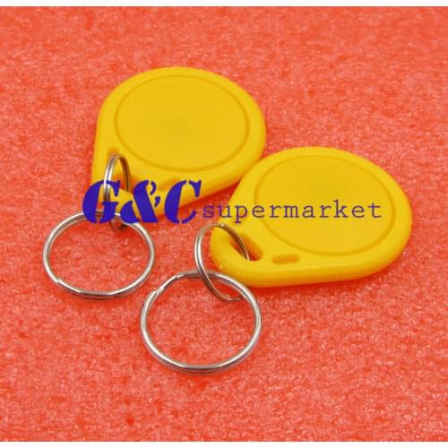 5PCS Yellow RFID Sensor Proximity Card IC Key Tags Keyfobs Keychain 13.56MHz diy electronics
