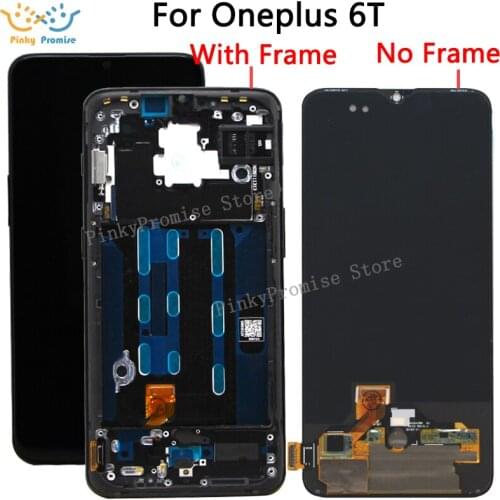 AMOLED LCD Display For Oneplus 6T A6010 A6013 touch screen Digitizer Assembly 6.41 inch Frame with Free Tools