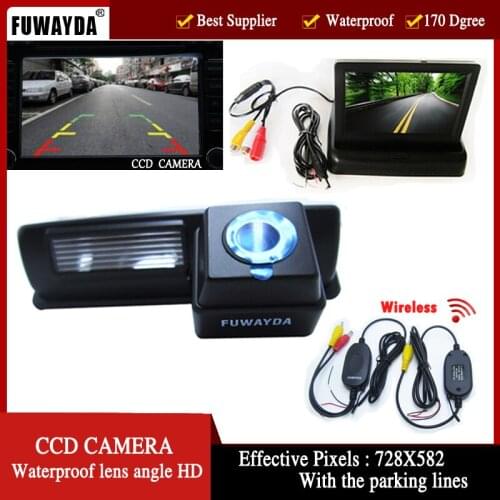 FUWAYDA Wireless Color CCD Car Rear View Camera for Toyota HARRIER/ALTEZZA/PICNIC/ECHO VERSO/CAMRY 4.3 Inch foldable LCD Monitor