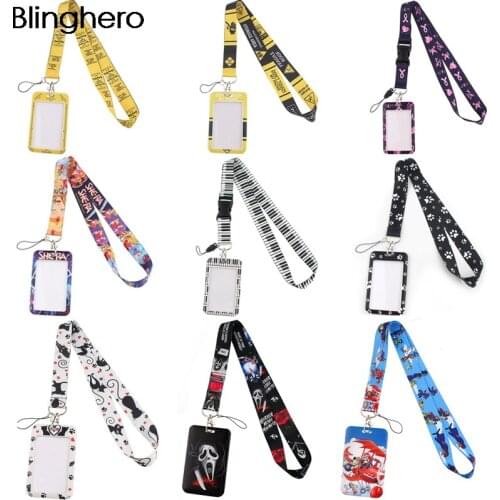 BH1272 Blinghero Cartoon Bank Credit Card Holders Bus ID Holders Identity Badge With Yoga Lanyard For Phone Key Office Supply