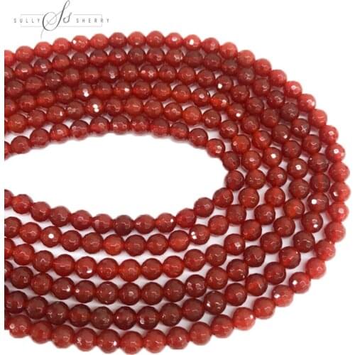 6 8 10 12mm Pick Size Natural Stone Faceted Red Carnelian Agates Round Polished Loose Beads For Jewelry Making