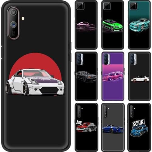 Case for Realme C3 C11 8 7 7i 6 5 X50 Pro 5G XT Pro V15 C25 GT Neo 5G Soft TPU Phone Fall Cover Shell Cartoon JDM Drift Car Cat