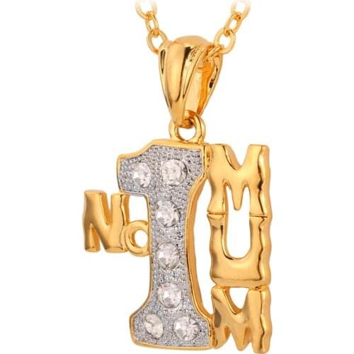 Collare Mother Day Gift Gold Color Wholesale Rhinestone Necklaces & Pendants Crystal Wholesale Mum Charm Jewelry P992