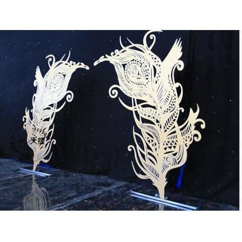 Wedding feather carving furnishing piece wedding stage welcome area T stage road lead stage wedding shop window decoration props