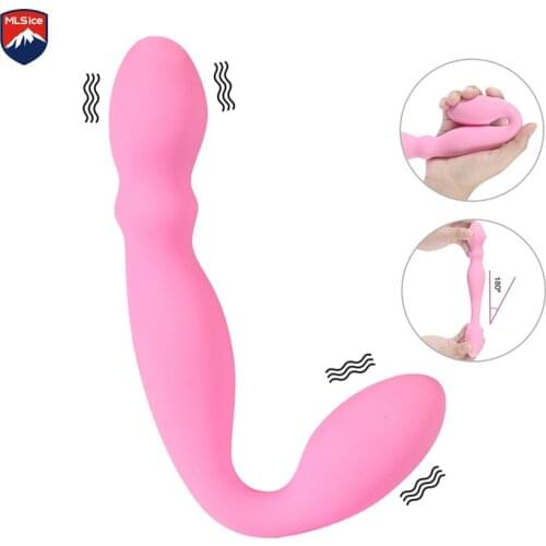 Dual Motors Strapon Dildo Vibrator G Spot Vagina Massager Butt Plug Sex Toy for Couple Women Lesbian Intimate Erotic Masturbator