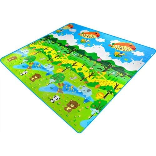 2*1.8 M Double-sided Baby Crawling Mat Forest Botanical Style Climbing Mat Non-slip Anti-fall Baby Learning Walking Mat