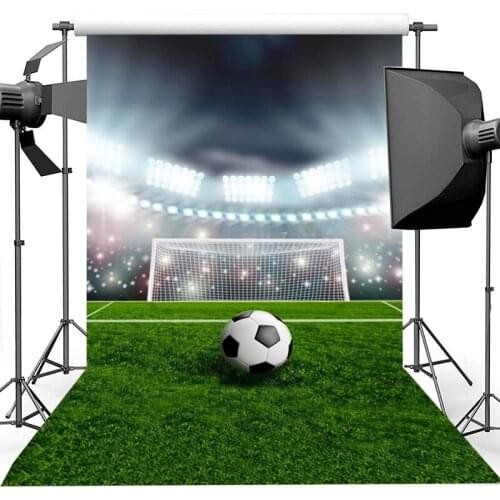 Football Theme Happy Birthday Photography Background Green Football Field Child Birthday Photography Backdrops For Photo Studio