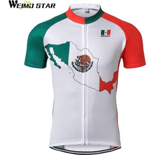 Weimostar Mexio Team Bike Cycling Jersey Short Sleeve Racing Sport Cycling Clothing Ropa Ciclismo Road MTB Bike Bicycle Jersey