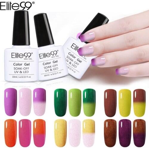 Elite99 10ml Temperature Color-changing Fur Gel Polish Long Lasting UV LED Gel Varnishes Semi Permanent Gel Nail Polish Lacquer
