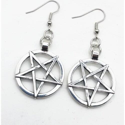Harajuku gothic unique Five-pointed star cool earrings 90s aesthetic accessories jewelry igirl couple e boy girl earrings