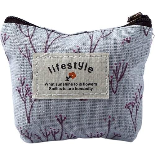 10pcs Women Kids Canvas Purse Key Mini Purse Pouch Canvas Bag Small Zipper Coin Purse Card Holder Wallet Four style Available