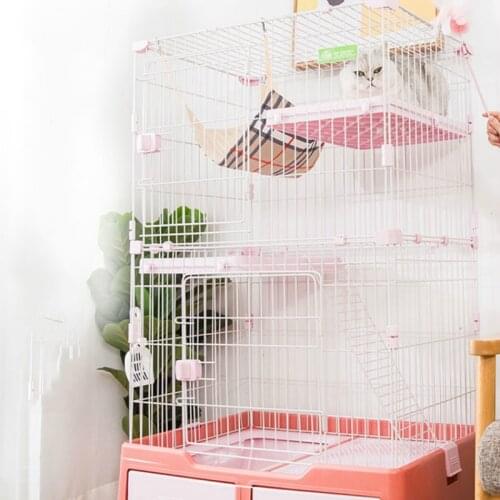 Cat Cage Super Large Free Space Villa Indoor Home Cattery Dog Cage Double Rounds Toilet Cat Pet Supplies