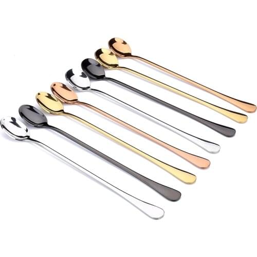 24cm Long Handled Stainless Steel Coffee Tea Mixing Spoons