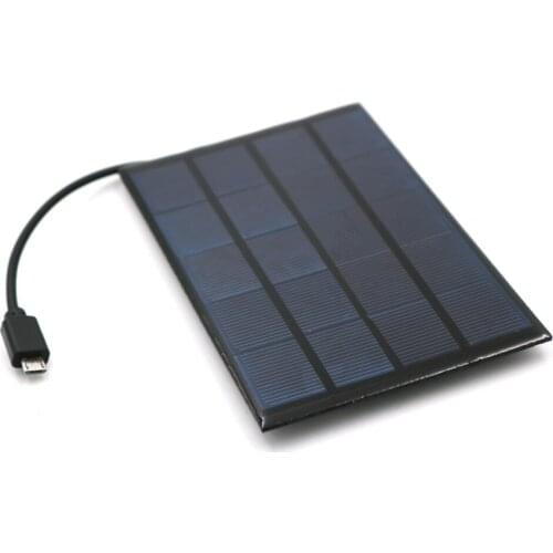 Micro USB Android Solar Panel 2W 5V Solar Cells Charger Pane Fast DIY Outdoor Battery Polysilicon Portable Travel Tablet