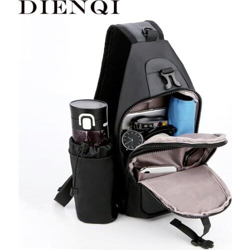 DIENQI Multifunction Men Shoulder Bags Short Trip Storage Sling Bag Man Messenger Purse Over Shoulder Travel Tactical Bag 2021