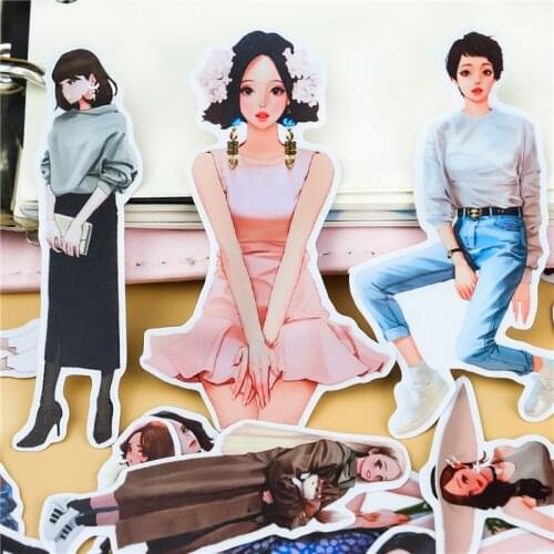 Stickers 24PCS Cartoon girls Stickers Crafts And Scrapbooking stickers book Student label Decorative sticker DIY Stationery