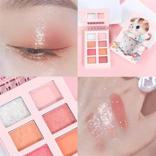New Creative Cartoon 8 Colors Eyeshadow Palette Pocket Cat Animal Eyeshadow Palette Waterproof Long Lasting Eyeshadow Cosmetic