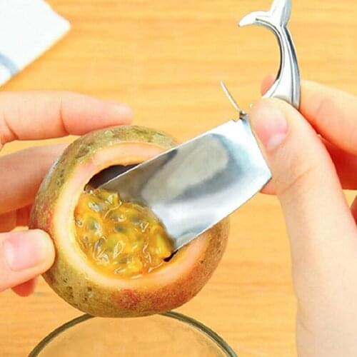 Stainless Steel Fruit Opener Passion Fruit Spoon Dolphin Shape Melon Spoons Avocado Opening Knife Nice Kitchen Utensils