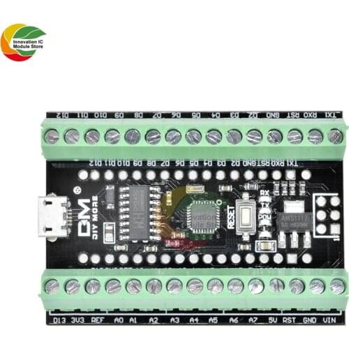 ATMEGA328P CH340 Nano V3.0 3.0 Terminal Shield Adapter Expansion Board Microcontroller 2 in 1 Micro USB Module For Arduino