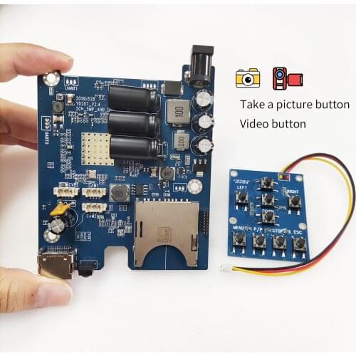 1080P 2CH video recorder board DVR PCB board for 1080P AHD camera with Take a picture button With remote control