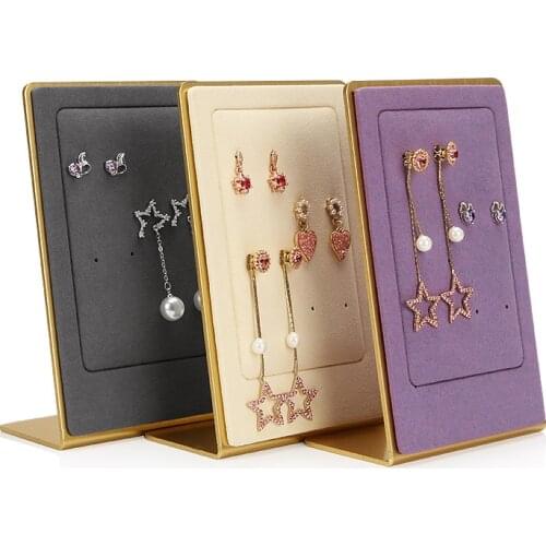 Earring display stand, jewelry props, factory direct sales, metal microfiber earrings, storage stall, jewelry display board