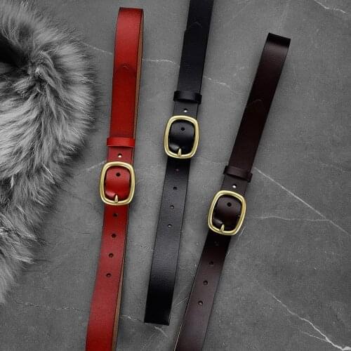 Genuine Leather Belts Buckle Belt Female fashion pure cow-leather jeans Waist Belts Luxury Designer