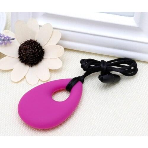 Silicone Teardrop Pendant Baby Teething Necklace Teether Autism Sensory Chewing Q1FE