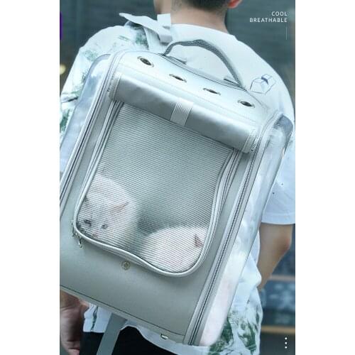 Outdoor Breathable Cat Bags Diaphanous Pet Dog Bag Shoulders Travel Space Cageknapsack Transport Carrying For Cats Supplies