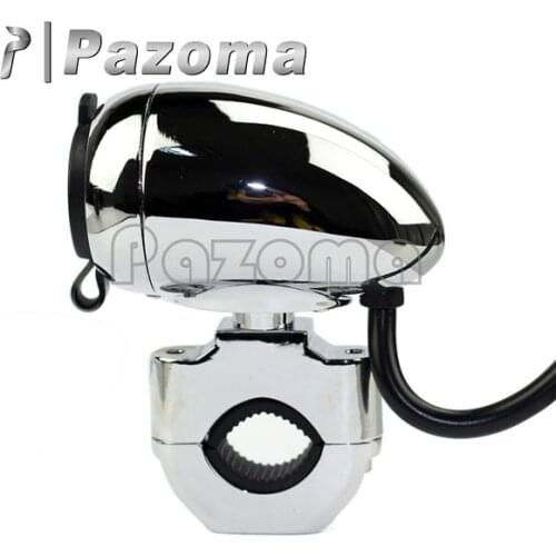 Universal Metal Chrome Motorcycle ATV Scooter Electrical Power Point with Cigarette Lighter for 1" & 7/8" Handlebars 22mm 25mm