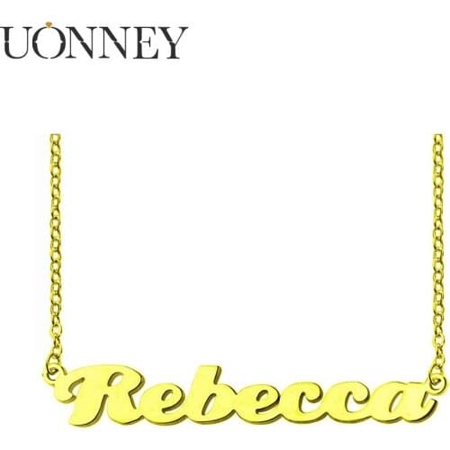 UONNEY Dropshipping Personalized First Name Pendant Charms Chain Fine Jewelry on the Neck Necklaces for Women 2021 Accessories
