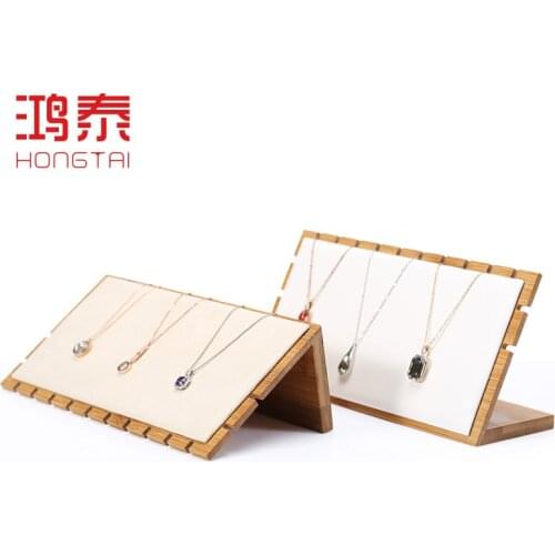 Bamboo and wood L-shaped vertical necklace plate jewelry shooting props jewelry store counter decoration pendant display stand