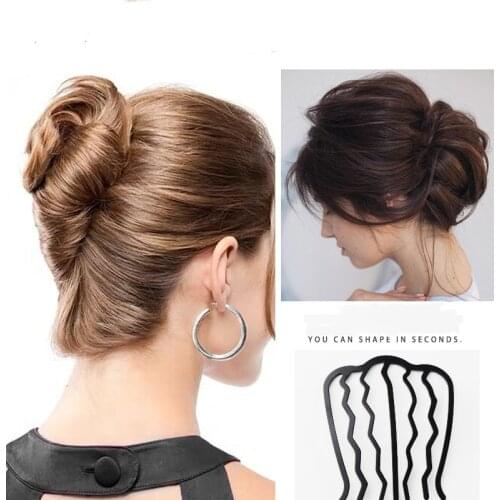 2021 New Women Elegant Black Waved U-shaped Hairpins Girls Metal Barrettes Salon Bent Clips Headband Fashion Hair Accessories