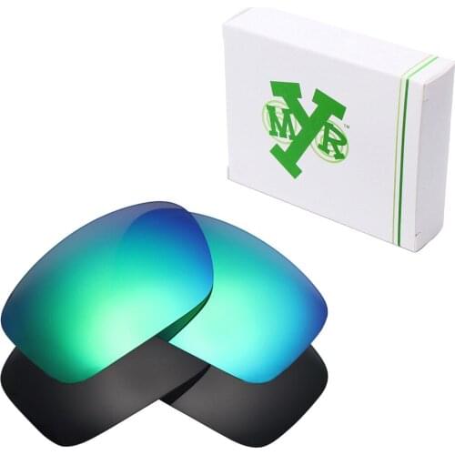 2 Pairs Mryok POLARIZED Replacement Lenses for Oakley Scalpel Sunglasses Stealth Black & Emerald Green