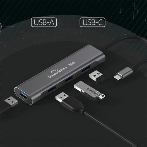 4 In 1 Tpye-C HUB for USB-C/USB-A to 4 USB3.0 Speed at 5 Gb/s for Windows 7/8/10/Vista/XP or Mac OSX 10.2 and above