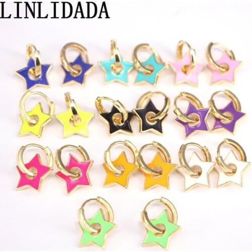 5Pairs Cute Star Elegant Jewelry Dangle Earrings Mix Color Drop-Earrings For Friend Jewelry Gift