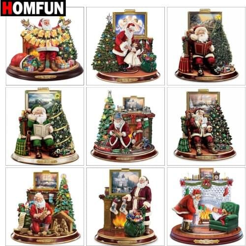 HOMFUN Diamond Painting Cross Stitch "Santa claus scenery" Full Square Round Diy 5d Diamond Embroidery Picture Rhinestone Art