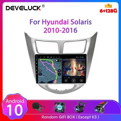 Develuck Android Car Radio for Hyundai Solaris Verna Accent 1 2010 - 2016 GPS Bluetooth Audio Stereo WIFI DVD Player USB FM RDS