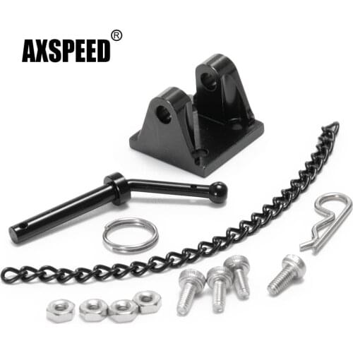 AXSPEED Metal Alloy Trailer Tow Pintle Hook Chain Hooks Shackle Bracket for Axial SCX10 D90 D110 1/10 RC Rock Crawler Car Parts