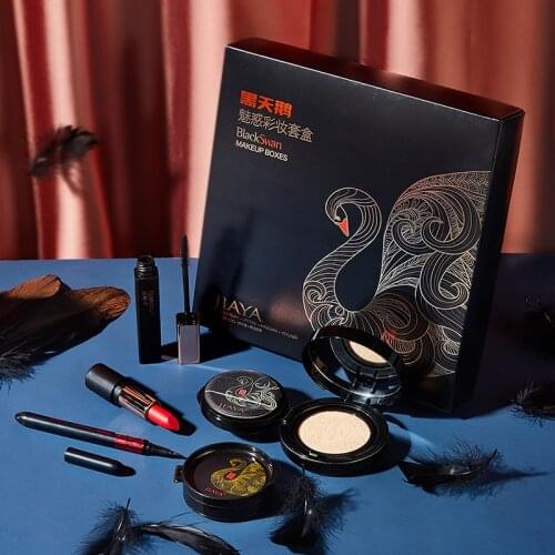 Black And White Swan Woman Makeup Set Box Lipstick BB cream Mascara Eyeliner Make Up Cosmetics Kit Full Professional Gift