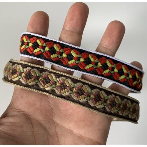 5YARD 3/4INCH 20MM Colour Geometric Hairpin Decoration Handmade Jacquard Ribbon Hand-made Lace Hair Clip Accessories