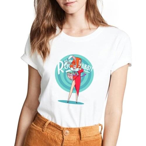 Roger Rabbit Jessica Rabbit Print Women Tshirt Casual Funny T Shirt Gift for Lady Yong Girl Top Kawaii Streetwear Camiseta Mujer