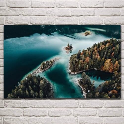 Beautiful Germany landscape aerial lakes autumn nature scenery living room home decor wall art wood frame fabric poster KP892