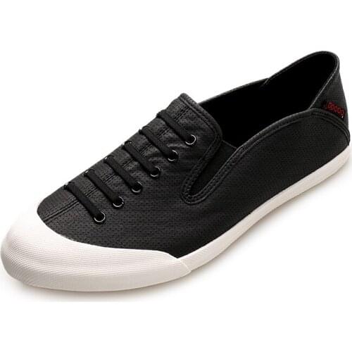 Summer Fashion 2019 Men Canvas Shoes Pu Leather Lightweight Mens Casual Shoes Anti-odor Male Flat Sneakers