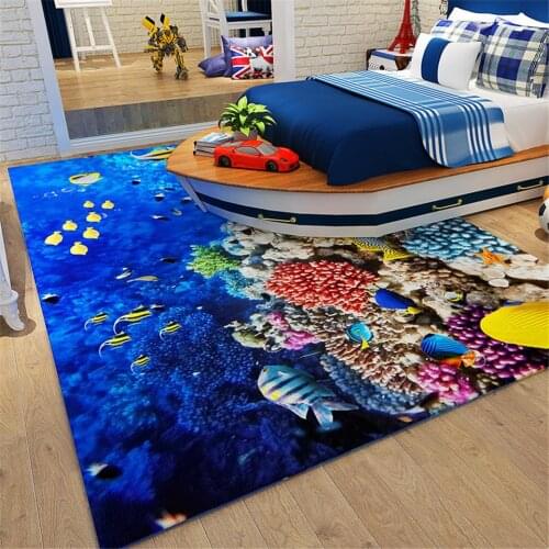 20Sea Fish Carpet 3D Printed 80*120cm Big Carpet For Living Room Cartoon Carpet For Childrens Room Non-slip Washable Carpet