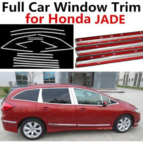 Best selling Car Styling Stainless Steel Full Car Window Trim Exterior Accessories For Honda Jade With Column