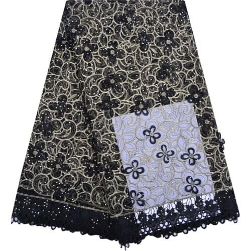 Latest African Laces 2018 Black Lace Fabric Nigerian French Lace Fabrics High Quality French Tulle Lace Fabric For Women 1291