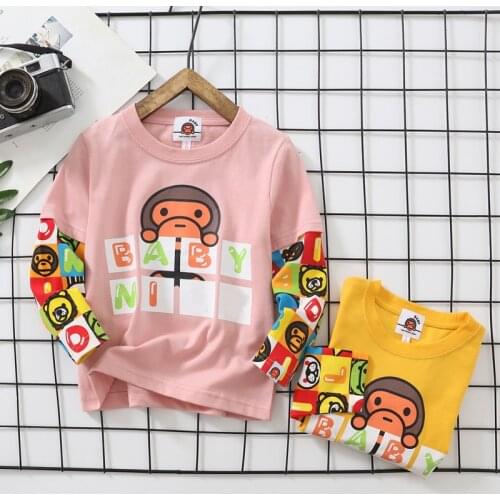 New Kids Boy Girls Cartoon Animal Stand On Pattern Hip Hop Tops Long Sleeve Shirt Casual Shirts