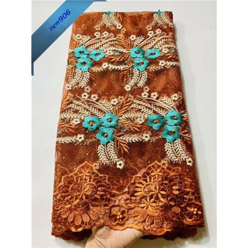 New High Quality 2020 tulle stones French Nigerian Lace Fabrics Pearls Embroidered Guipure lace Bridal African Lace Fabri 04